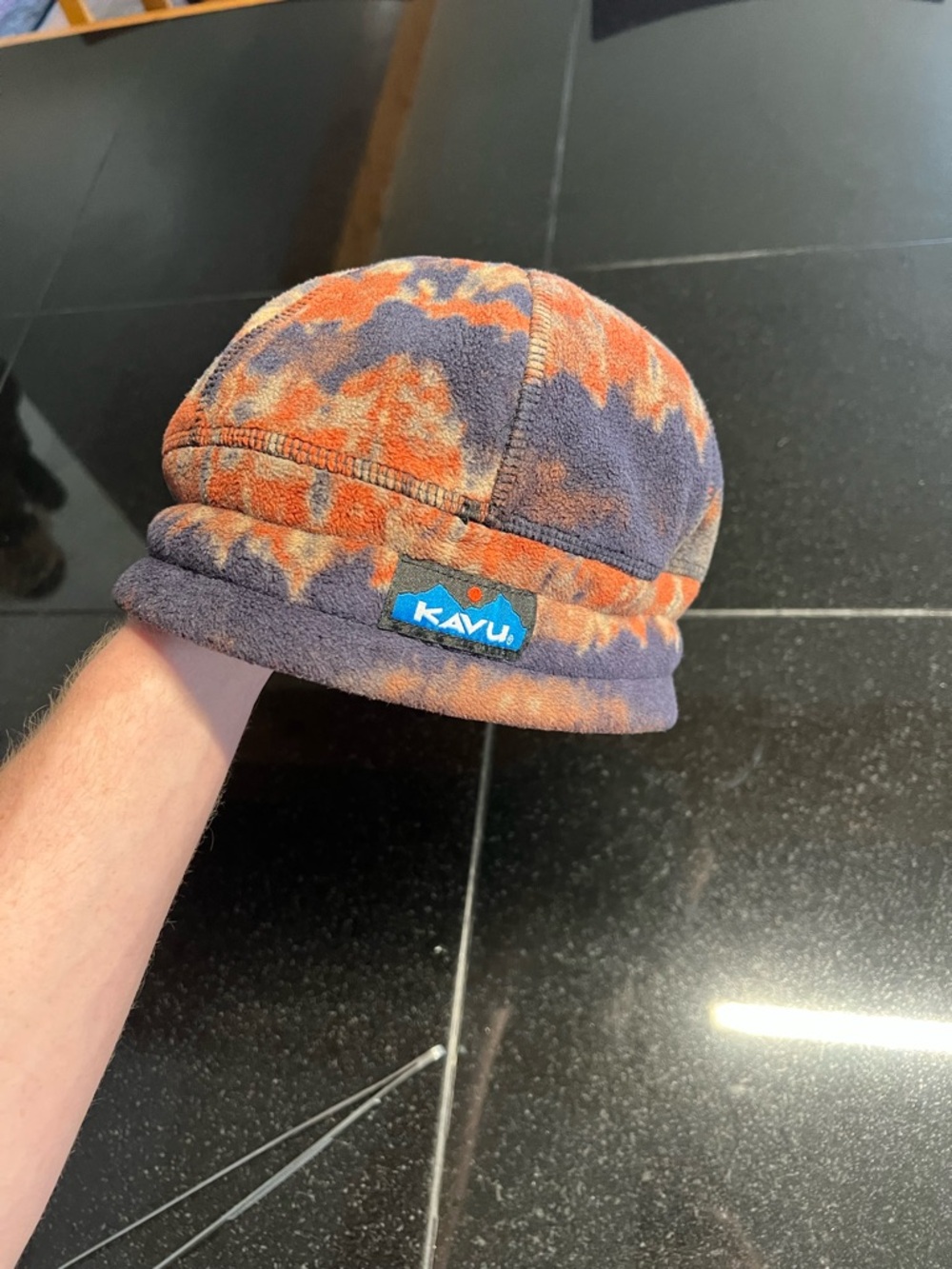 Kavu Tie-Dye Synch Orange/Blue Fleece Beanie